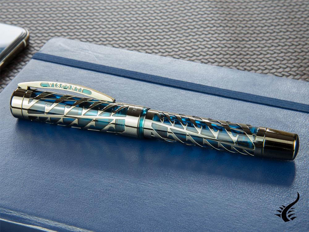 Visconti Watermark Fountain Pen, Blue, Limited Ed., Silver, KP20-03-FP