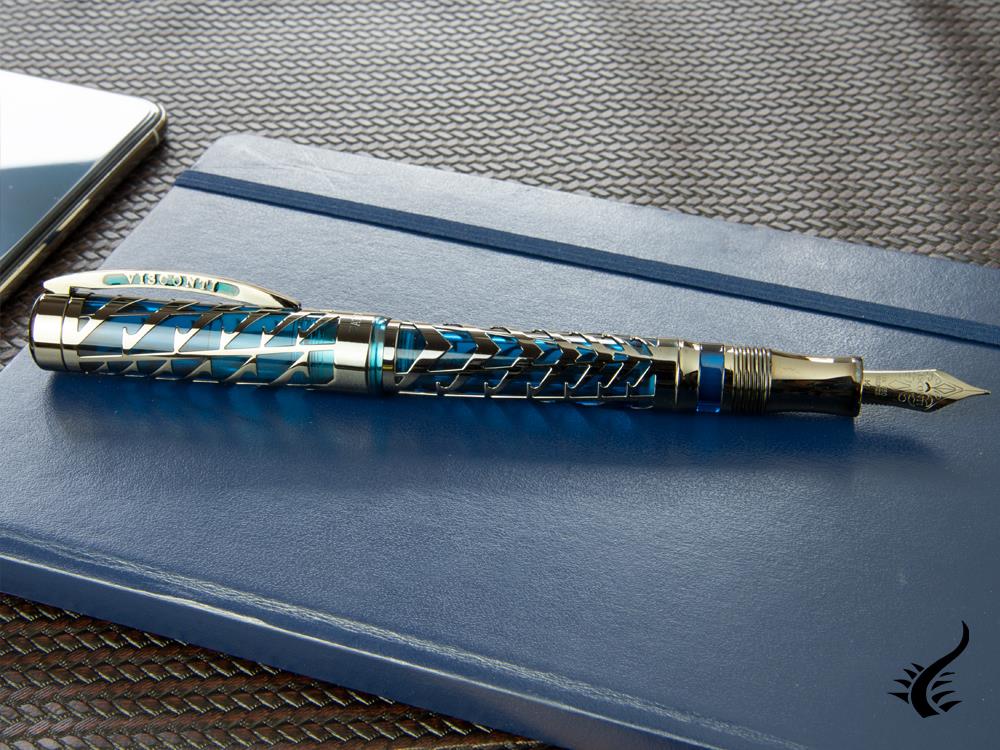 Visconti Watermark Fountain Pen, Blue, Limited Ed., Silver, KP20-03-FP