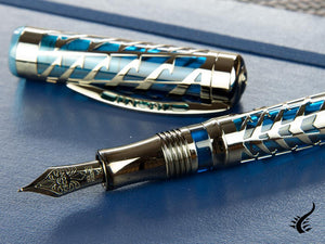 Visconti Watermark Fountain Pen, Blue, Limited Ed., Silver, KP20-03-FP