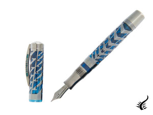 Visconti Watermark Fountain Pen, Blue, Limited Ed., Silver, KP20-03-FP