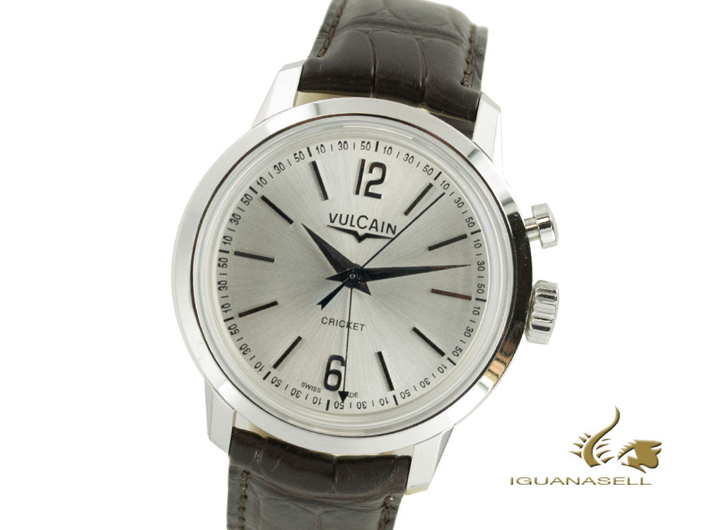 Montre manuelle Vulcain 50s Presidents Tradition, V-10, argent, 39 mm, 100153.295L