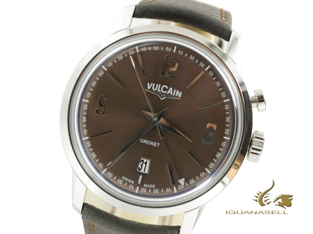 Vulcain 50s Presidents Tradition Manual Watch, V-11, Chocolat, 110151A45.BAC131