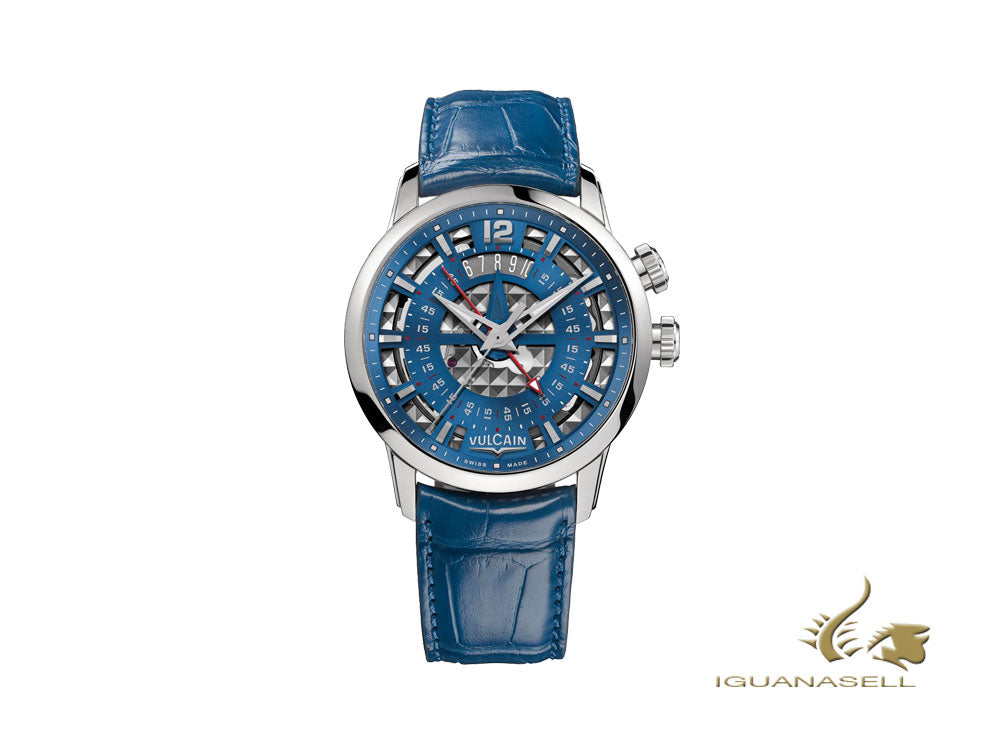 Montre manuelle Vulcain Anniversary Heart, V-16, 42 mm, bleu, 160128Q05.BAL137