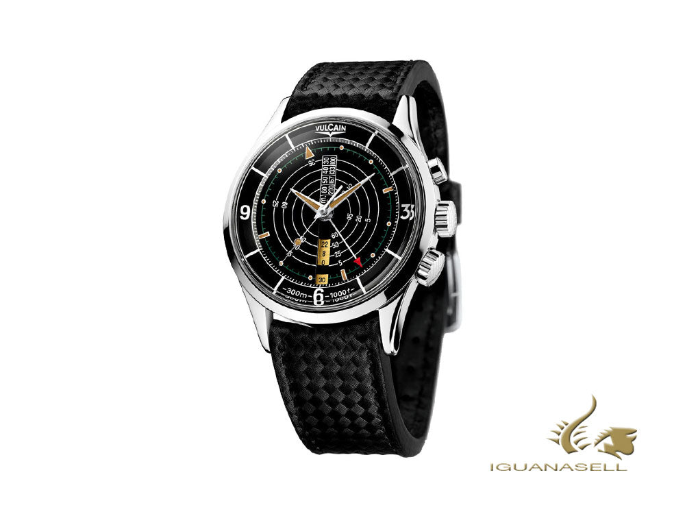 Vulcain Nautical Heritage Manual Watch, V-10, 42 mm, 30 atm, Black, 100152.080L
