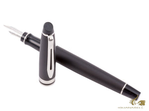 Waterman Expert Fountain Pen, Lacquer, Chrome trim, Matt Black