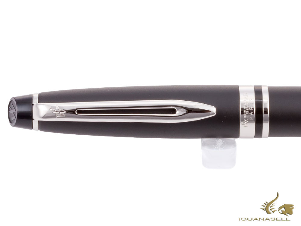 Waterman Expert Fountain Pen, Lacquer, Chrome trim, Matt Black