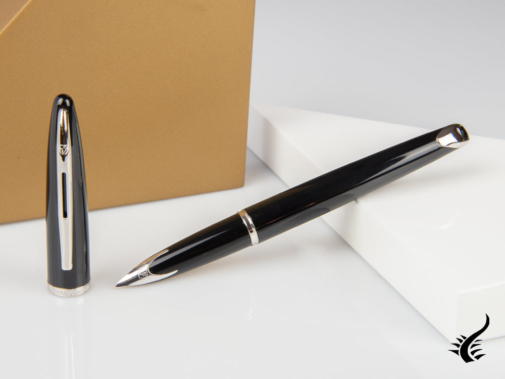 Waterman Fountain Pen Carene - Black Lacquer and Palladium Trims