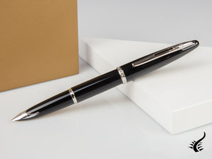 Stylo Plume Waterman Carène - Laque Noire et attributs Palladium