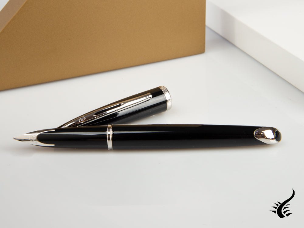 Waterman Fountain Pen Carene - Black Lacquer and Palladium Trims