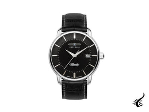 Zeppelin Atlantic Automatic Watch, Black, 41 mm, Day, Leather strap, 8452-2