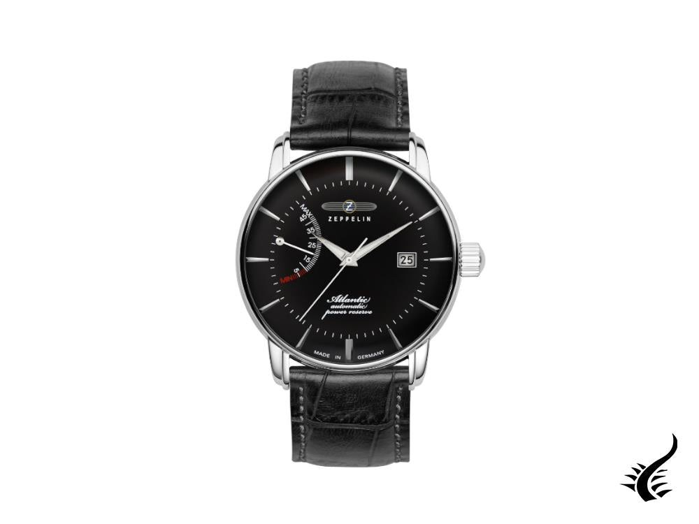 Zeppelin Atlantic Automatic Watch, Black, 42 mm, Day, Leather strap, 8462-2