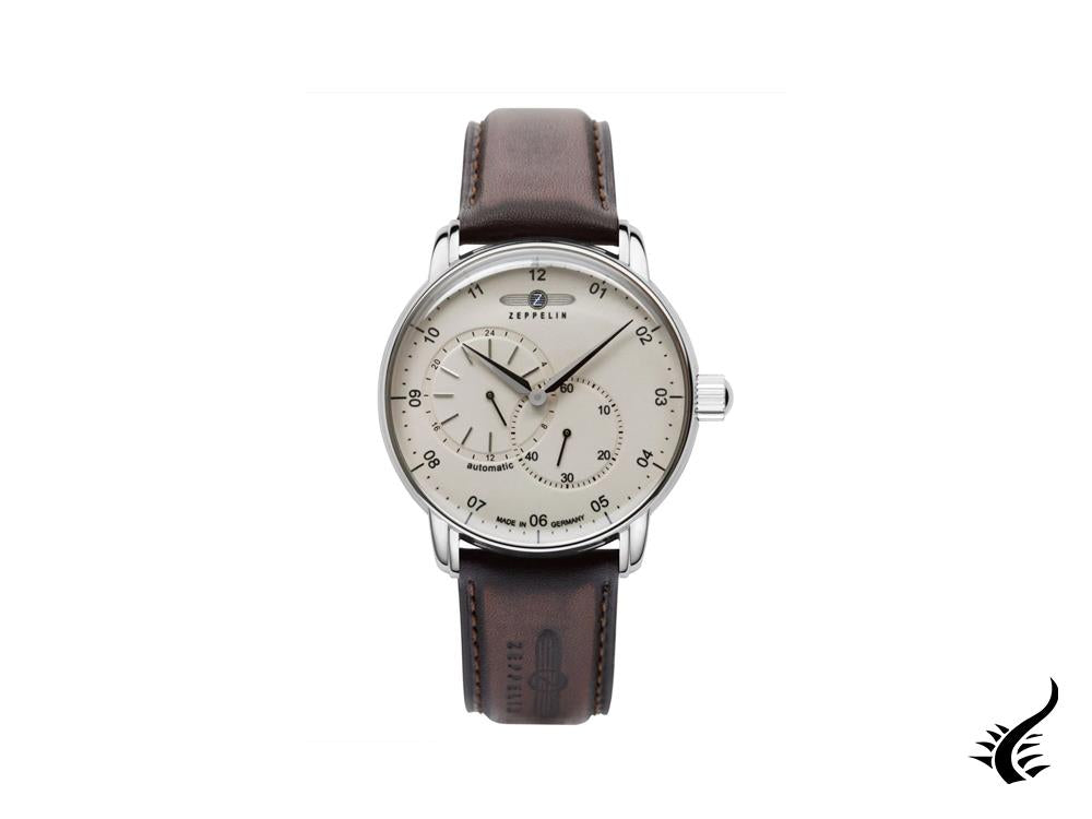 Zeppelin Captain Line Automatic Watch, Beige, 43 mm, Leather strap, 8662-1