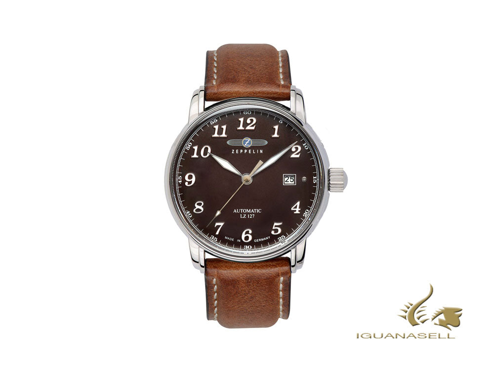 Zeppelin LZ 127 Graf Zeppelin Automatic Watch, Brown, 40 mm, Day, 8656-3