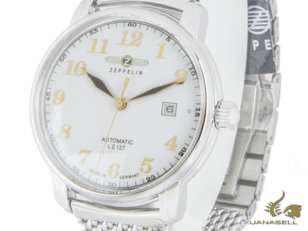 Zeppelin LZ 127 Graf Zeppelin Automatic Watch, White, 42 mm, Day, 7656M-1