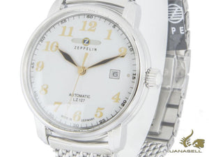 Montre automatique Zeppelin LZ 127 Graf Zeppelin, blanche, 42 mm, jour, 7656M-1