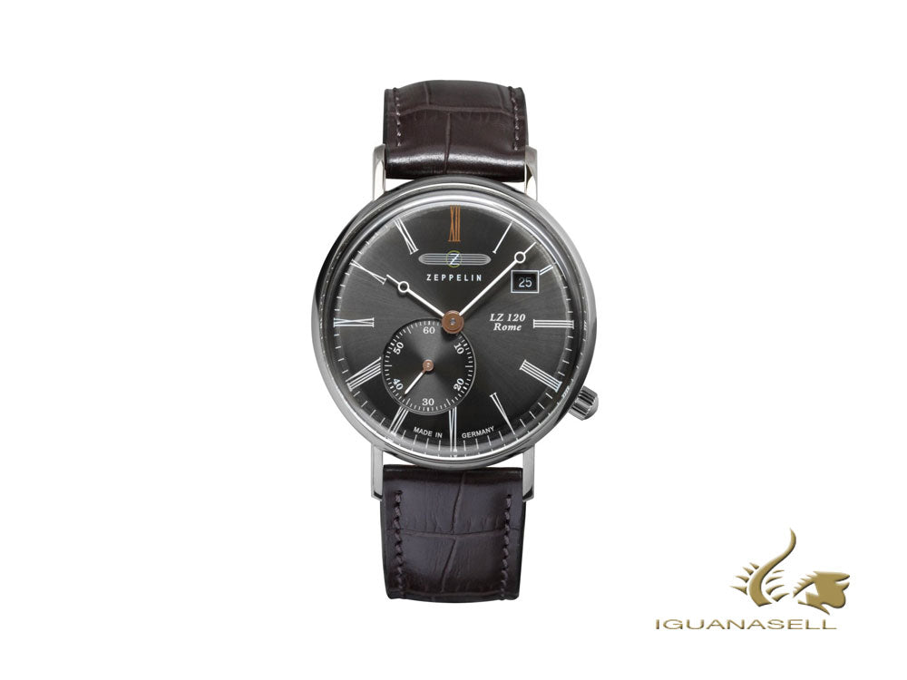 Zeppelin LZ120 Rome Lady Quartz Watch, Sunburst Anthracite, 36 mm, 7135-2