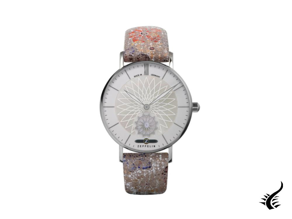 Zeppelin Mandala Quartz Watch, White, 36 mm, 8131-1